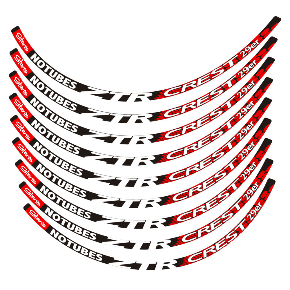 Stickers for Notubes ZTR Crest 29 MTB, Mountain Wheel vinyl decals - Red
