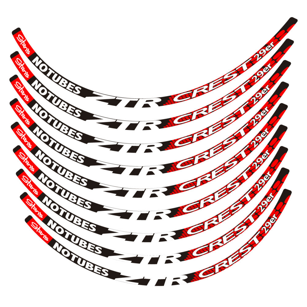 Stickers for Notubes ZTR Crest 29 MTB, Mountain Wheel vinyl decals - Orange Red