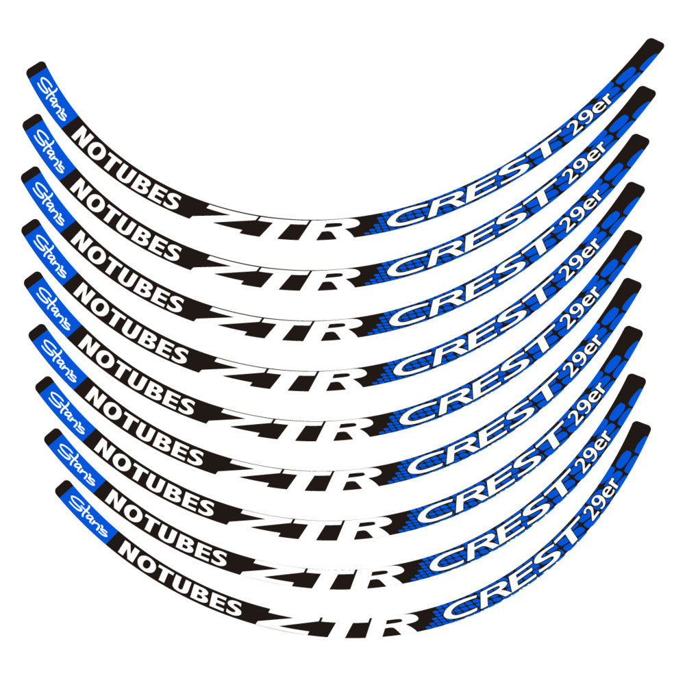 Stickers for Notubes ZTR Crest 29 MTB, Mountain Wheel vinyl decals - Sea Blue