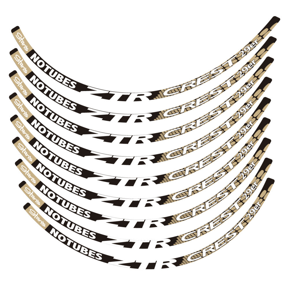 Stickers for Notubes ZTR Crest 29 MTB, Mountain Wheel vinyl decals - Sand