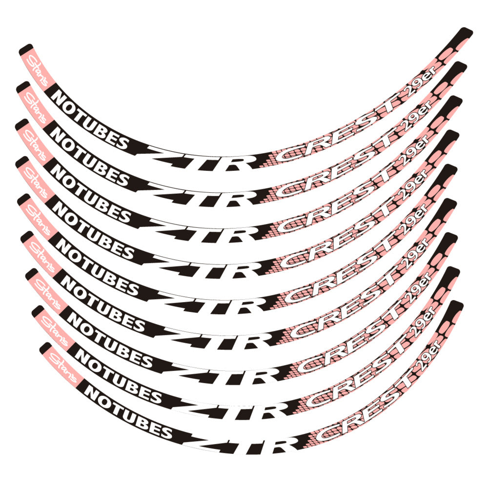 Stickers for Notubes ZTR Crest 29 MTB, Mountain Wheel vinyl decals - Salmon Pink