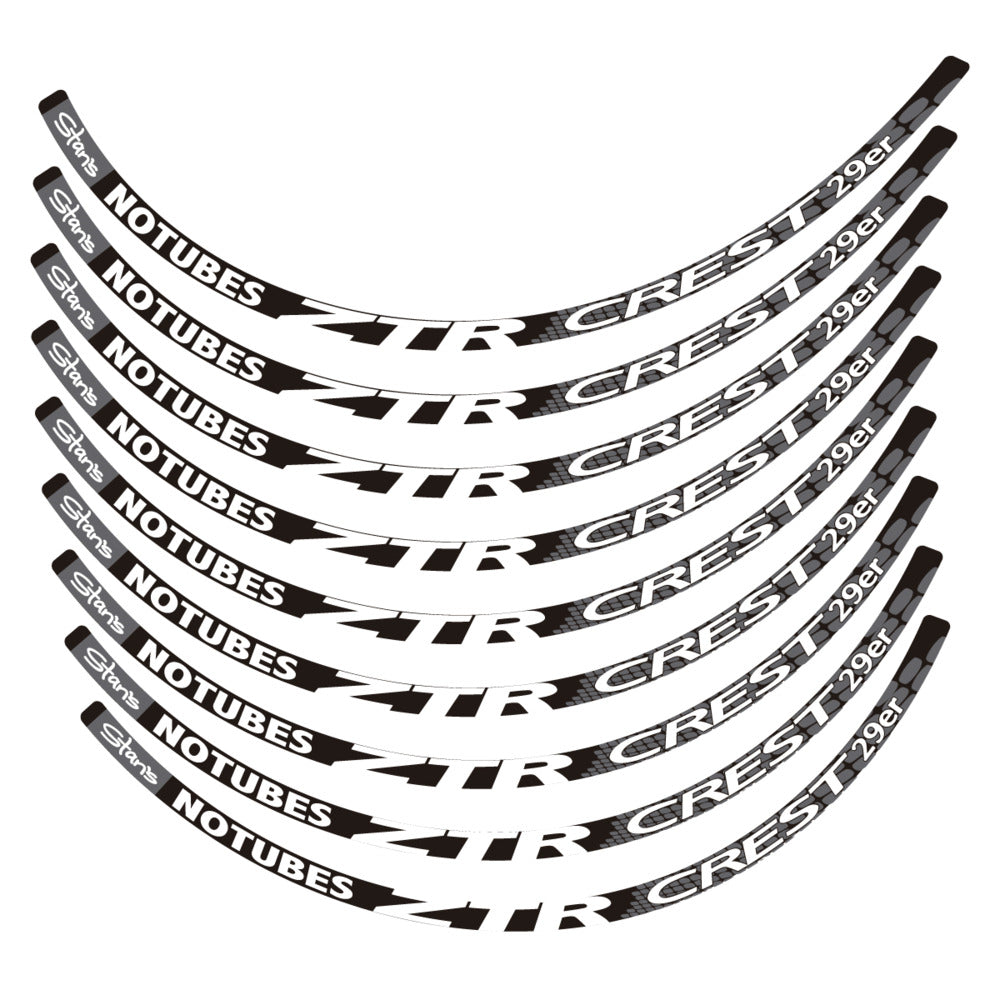 Stickers for Notubes ZTR Crest 29 MTB, Mountain Wheel vinyl decals - Medium Grey
