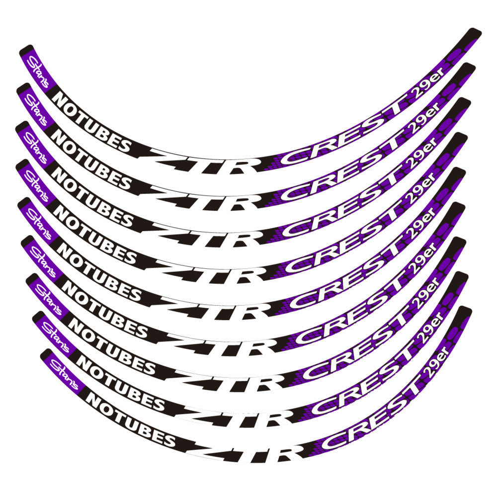 Stickers for Notubes ZTR Crest 29 MTB, Mountain Wheel vinyl decals - Violet