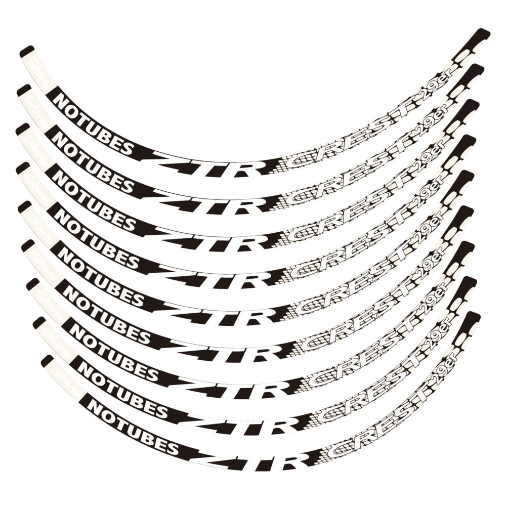 Stickers for Notubes ZTR Crest 29 MTB, Mountain Wheel vinyl decals - Bone White