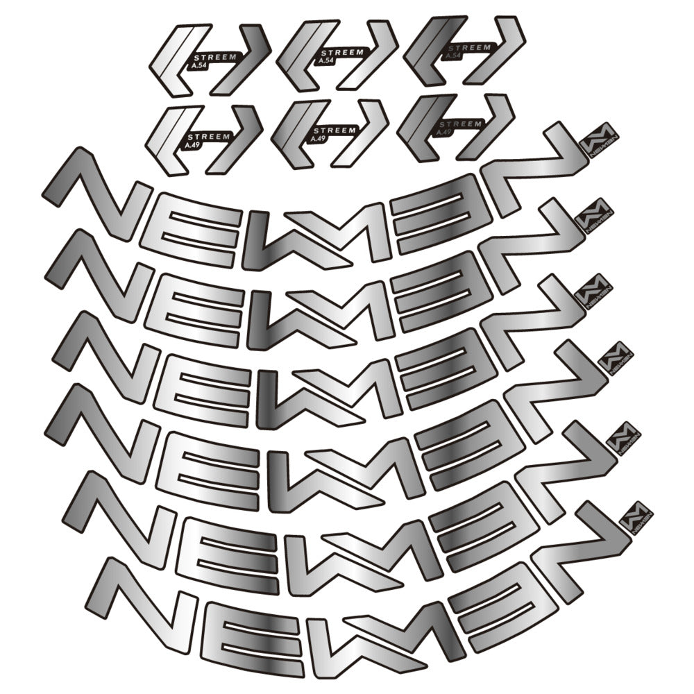 Stickers for Newmen Streem Allround A.49/A.54, Road Wheel vinyl decals - Chrome Silver