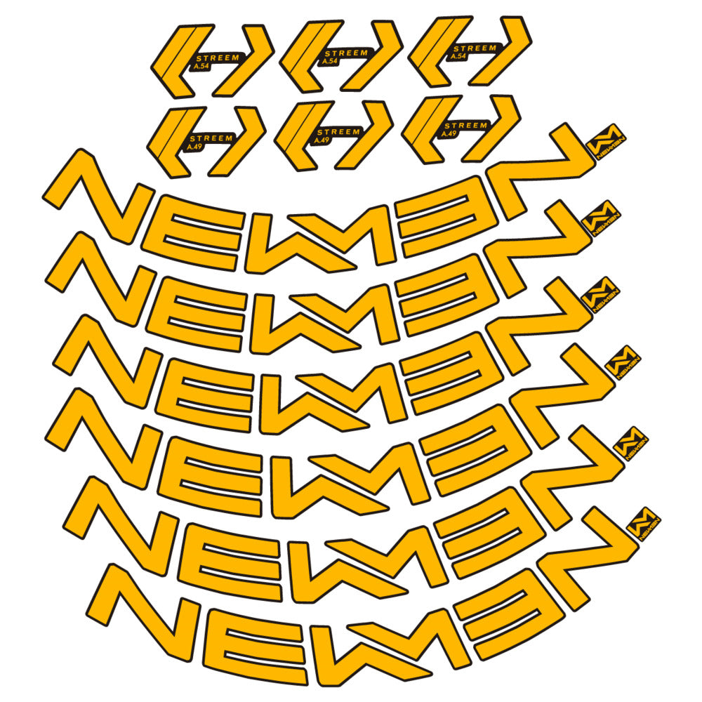 Stickers for Newmen Streem Allround A.49/A.54, Road Wheel vinyl decals - Medium Yellow