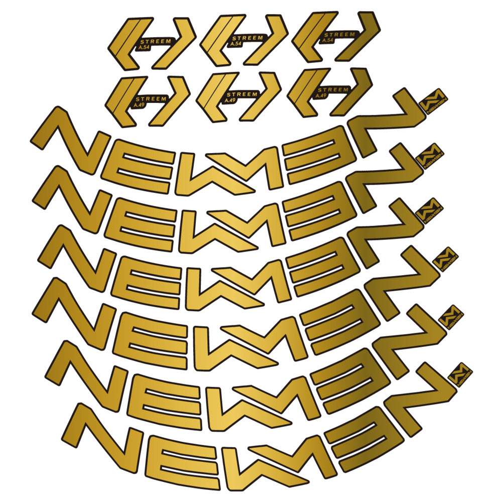 Stickers for Newmen Streem Allround A.49/A.54, Road Wheel vinyl decals - Gold