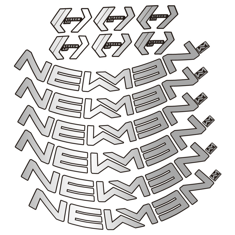 Stickers for Newmen Streem Allround A.49/A.54, Road Wheel vinyl decals - Light Silver