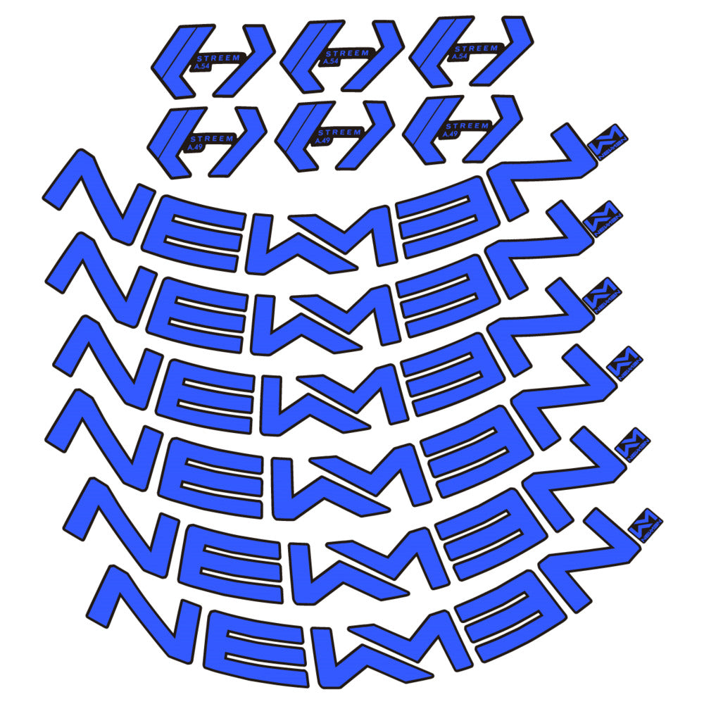 Stickers for Newmen Streem Allround A.49/A.54, Road Wheel vinyl decals - Medium Blue