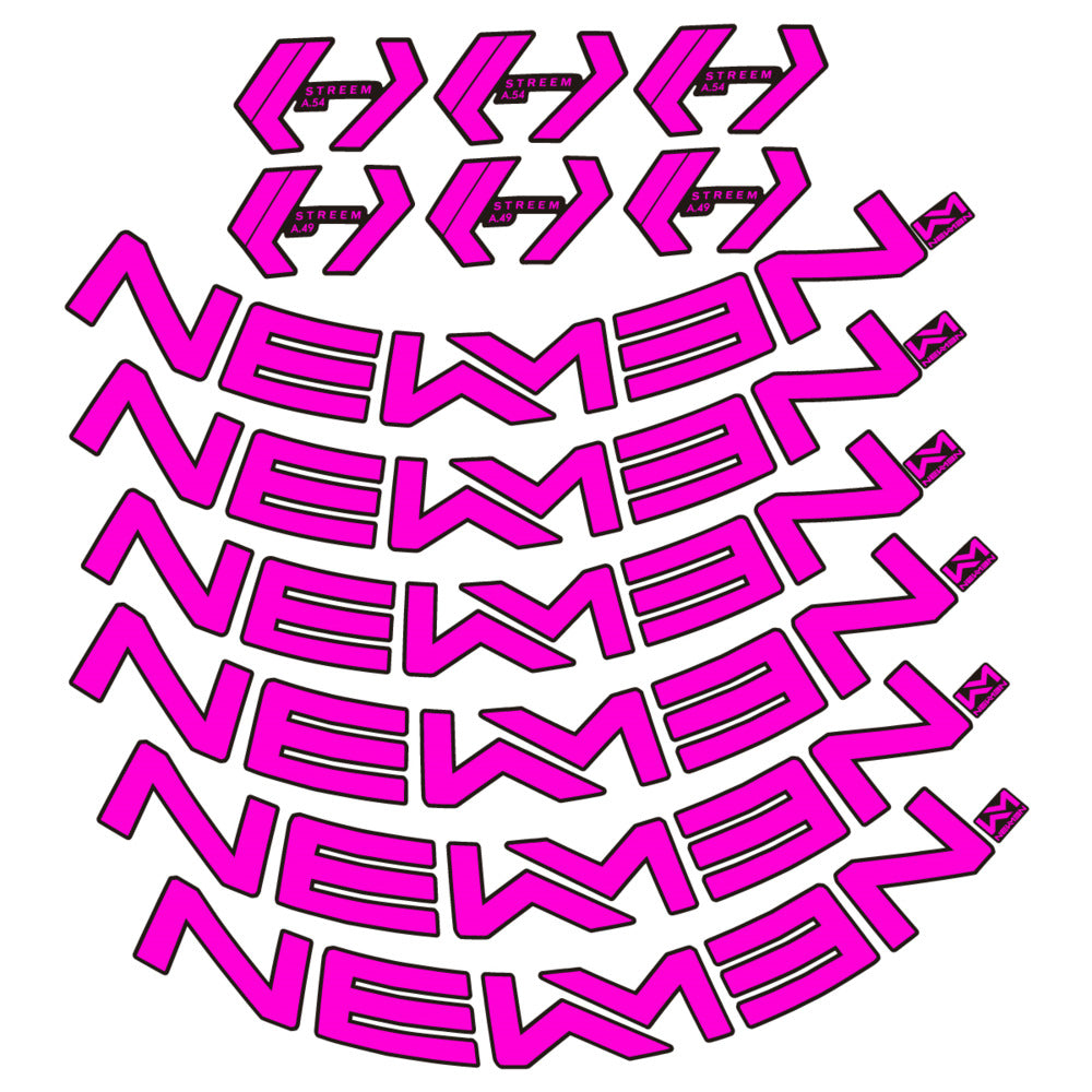 Stickers for Newmen Streem Allround A.49/A.54, Road Wheel vinyl decals - Fuchsia Neon