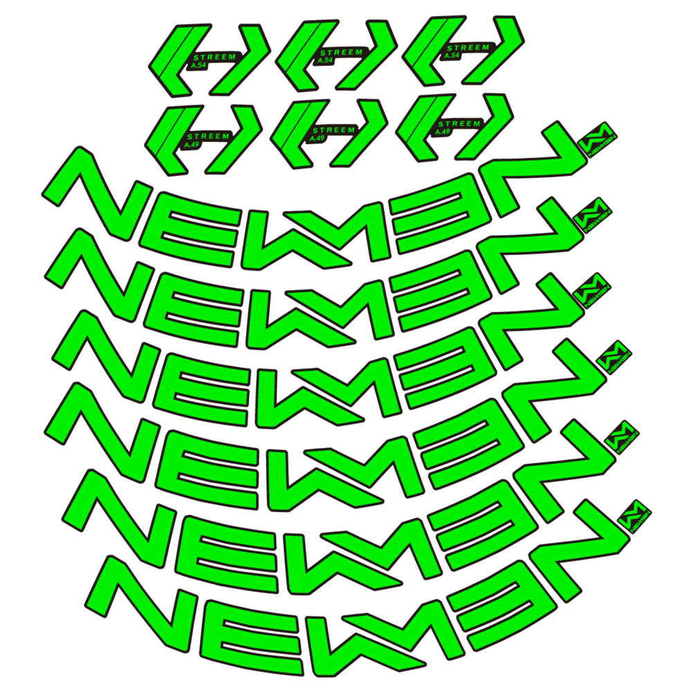 Stickers for Newmen Streem Allround A.49/A.54, Road Wheel vinyl decals - Neon Green