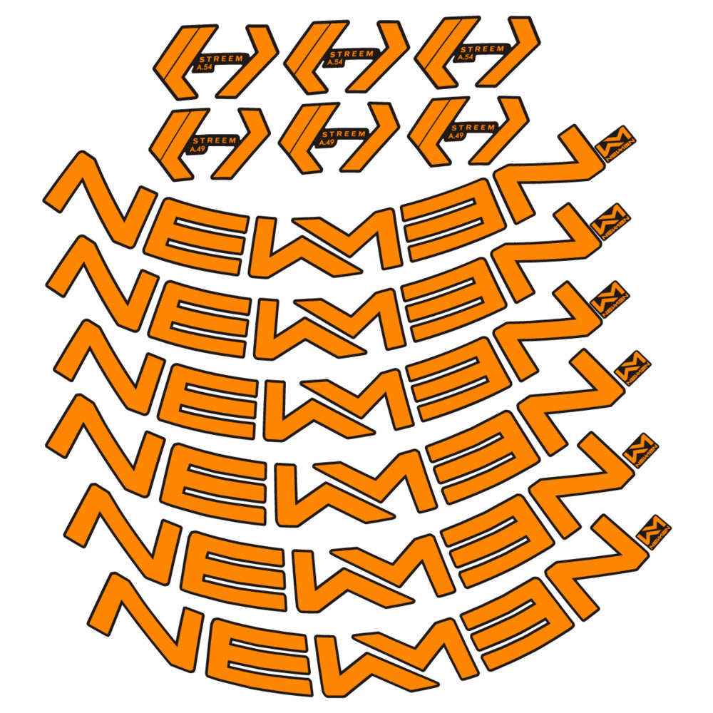 Stickers for Newmen Streem Allround A.49/A.54, Road Wheel vinyl decals - Saffron Yellow