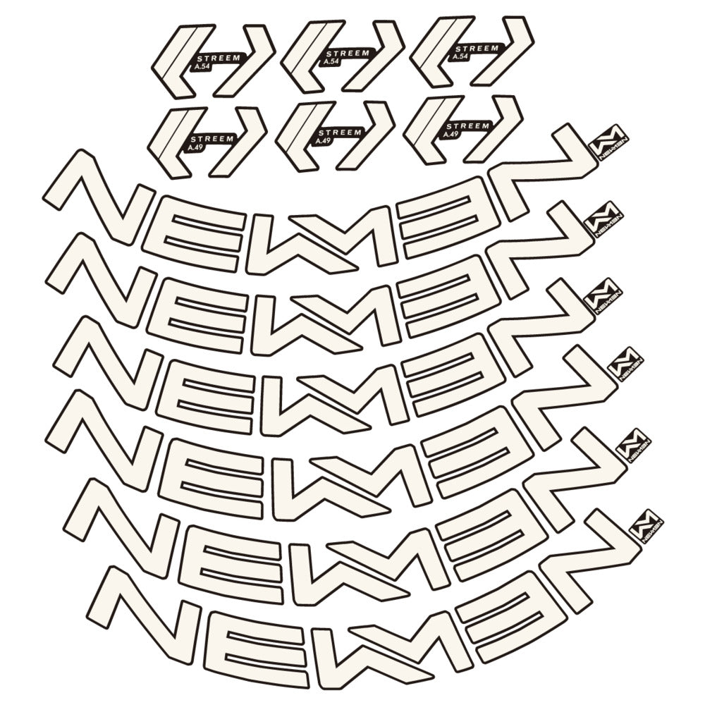 Stickers for Newmen Streem Allround A.49/A.54, Road Wheel vinyl decals - Bone White