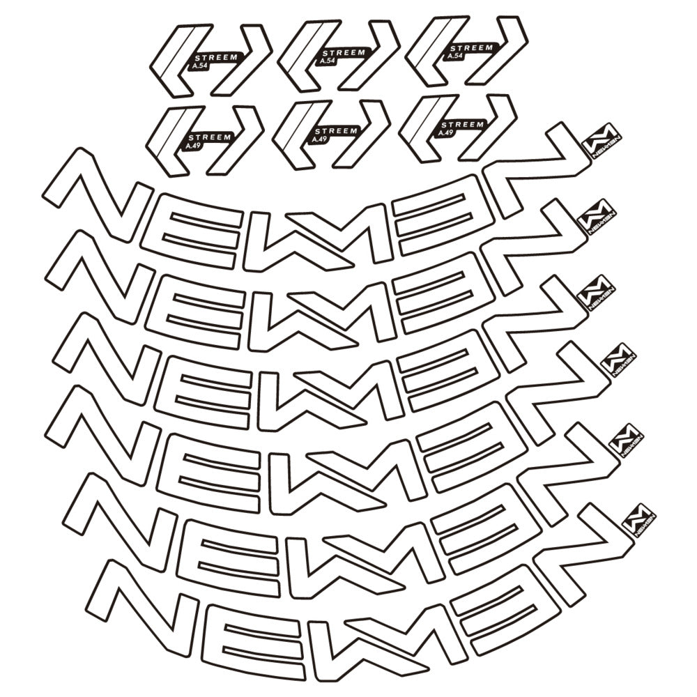 Stickers for Newmen Streem Allround A.49/A.54, Road Wheel vinyl decals - White