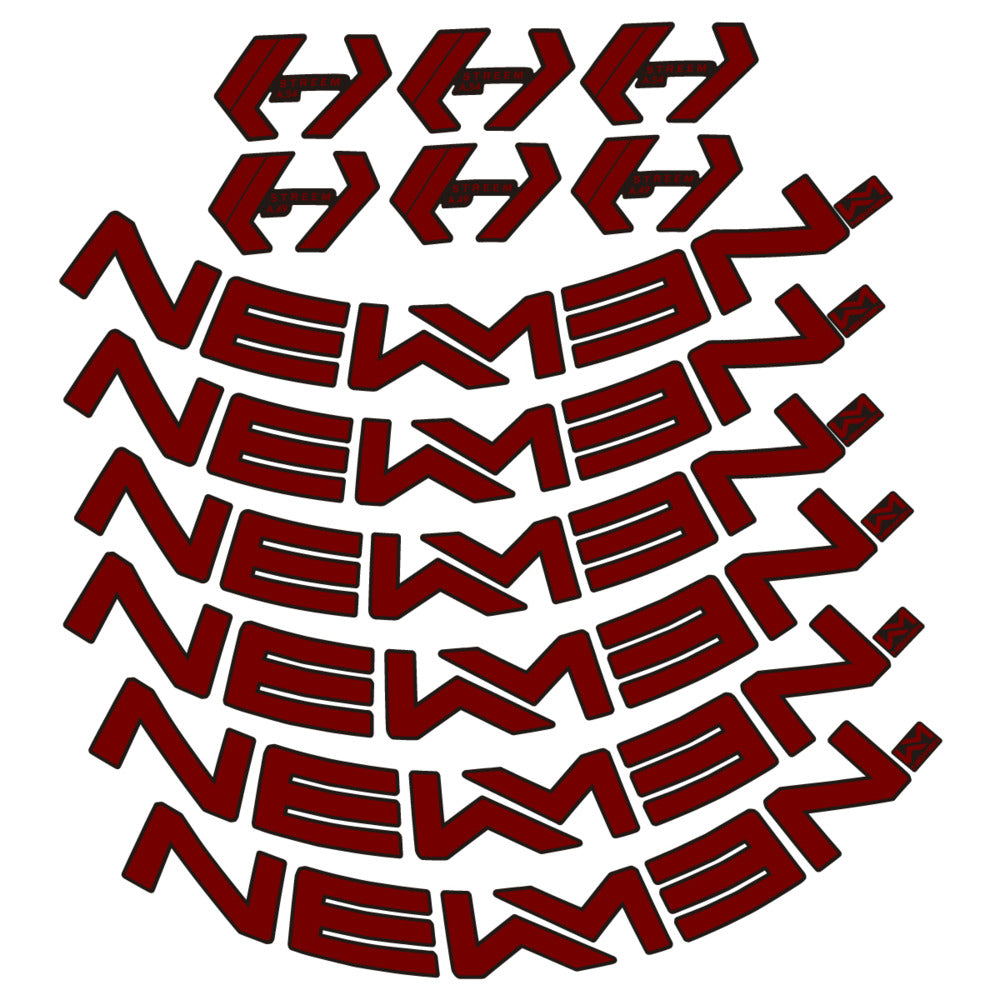 Stickers for Newmen Streem Allround A.49/A.54, Road Wheel vinyl decals - Very Dark Red