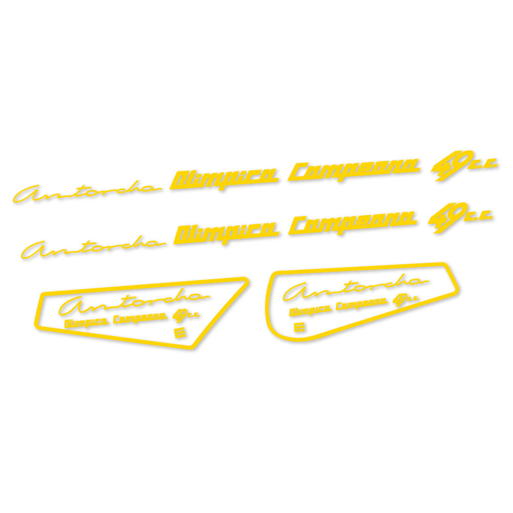 Stickers for Derbi Antorcha moto antigua, Frame vinyl decals - Banana Yellow