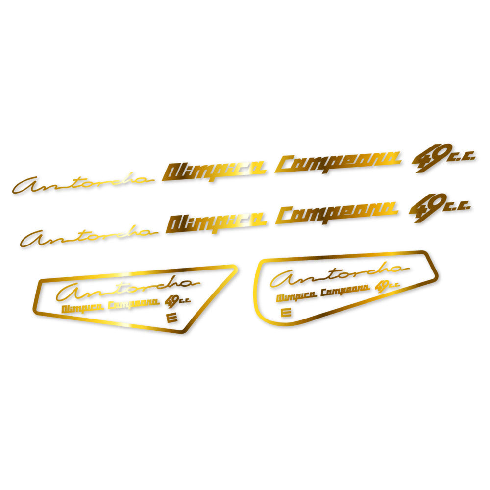 Stickers for Derbi Antorcha moto antigua, Frame vinyl decals - Chrome Gold