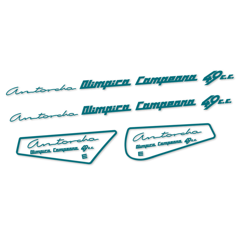 Stickers for Derbi Antorcha moto antigua, Frame vinyl decals - Dark Turquoise