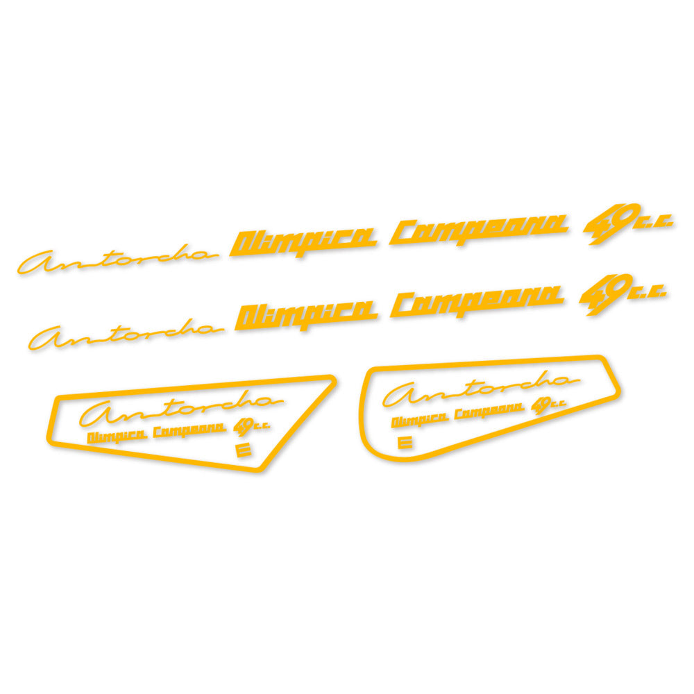 Stickers for Derbi Antorcha moto antigua, Frame vinyl decals - Medium Yellow