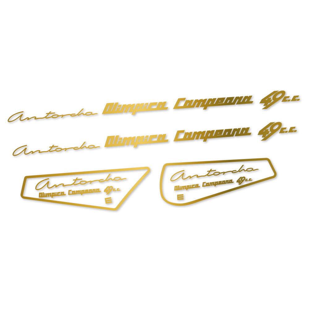 Stickers for Derbi Antorcha moto antigua, Frame vinyl decals - Gold