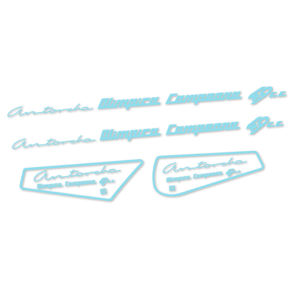 Stickers for Derbi Antorcha moto antigua, Frame vinyl decals - Sky Blue