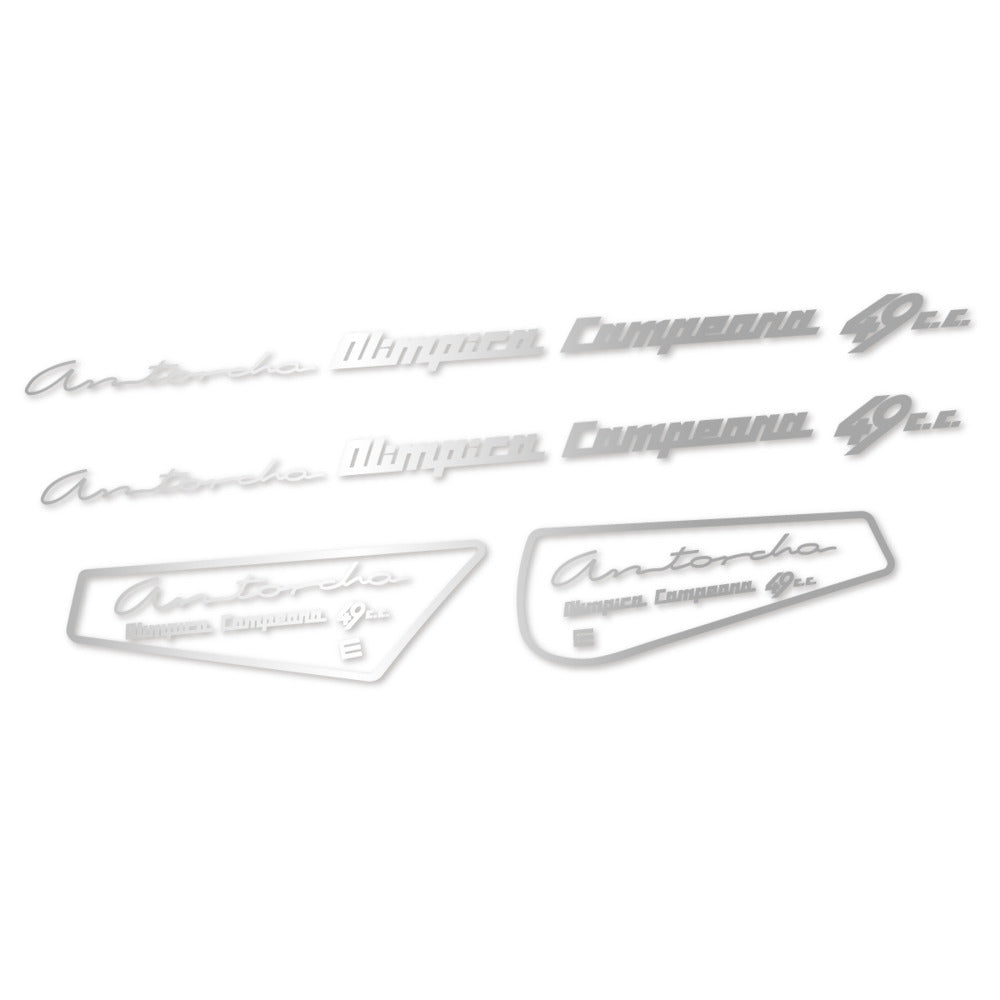 Stickers for Derbi Antorcha moto antigua, Frame vinyl decals - Light Silver