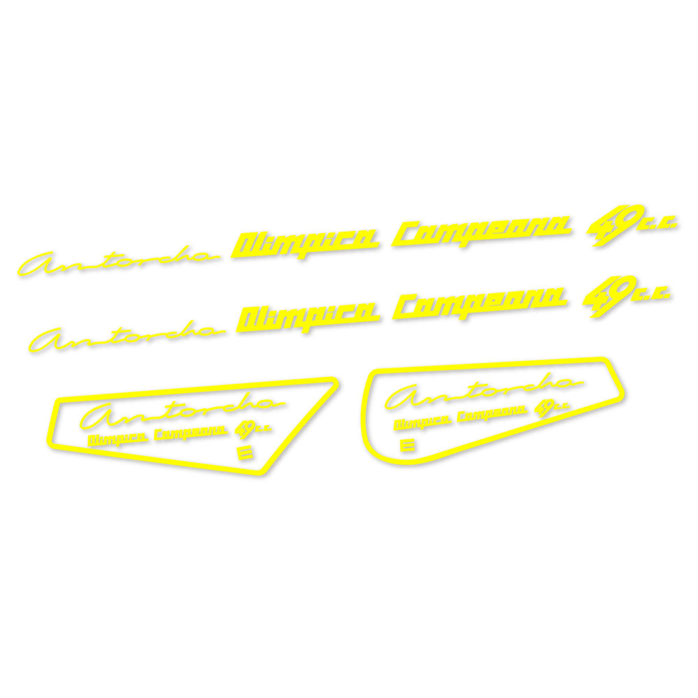 Stickers for Derbi Antorcha moto antigua, Frame vinyl decals - Lemon Yellow