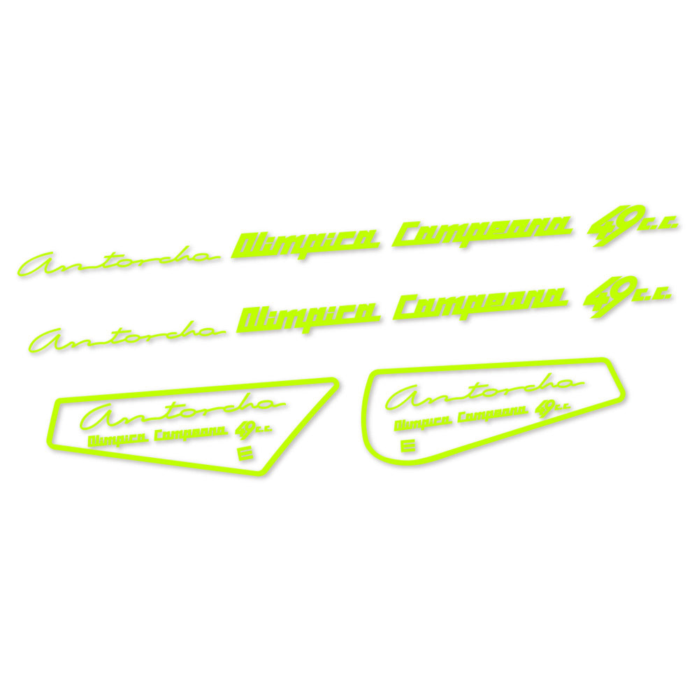 Stickers for Derbi Antorcha moto antigua, Frame vinyl decals - Lime Neon