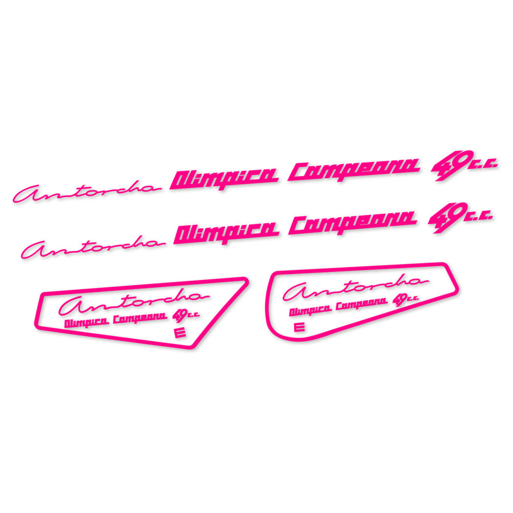 Stickers for Derbi Antorcha moto antigua, Frame vinyl decals - Neon Pink