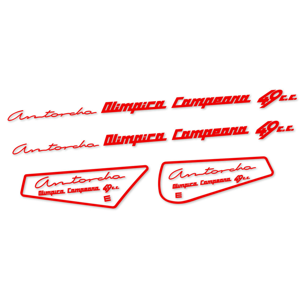 Stickers for Derbi Antorcha moto antigua, Frame vinyl decals - Red