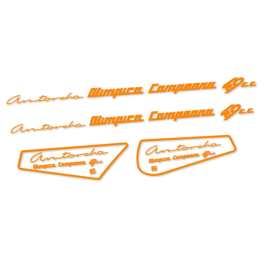 Stickers for Derbi Antorcha moto antigua, Frame vinyl decals - Saffron Yellow