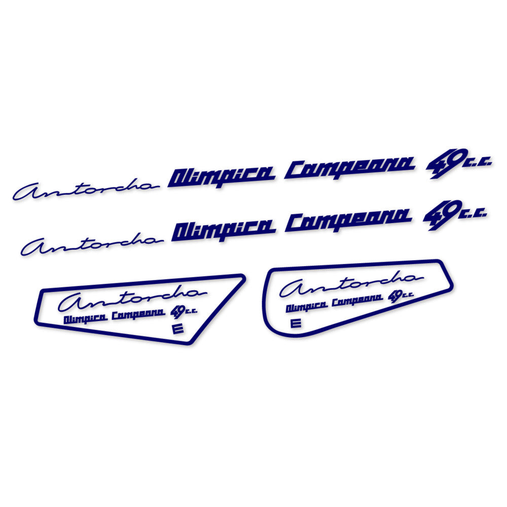 Stickers for Derbi Antorcha moto antigua, Frame vinyl decals - Scandinavian Blue