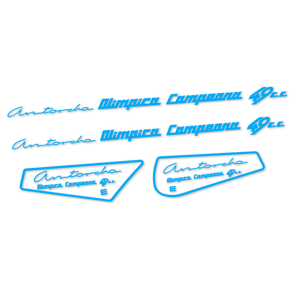 Stickers for Derbi Antorcha moto antigua, Frame vinyl decals - Light Blue