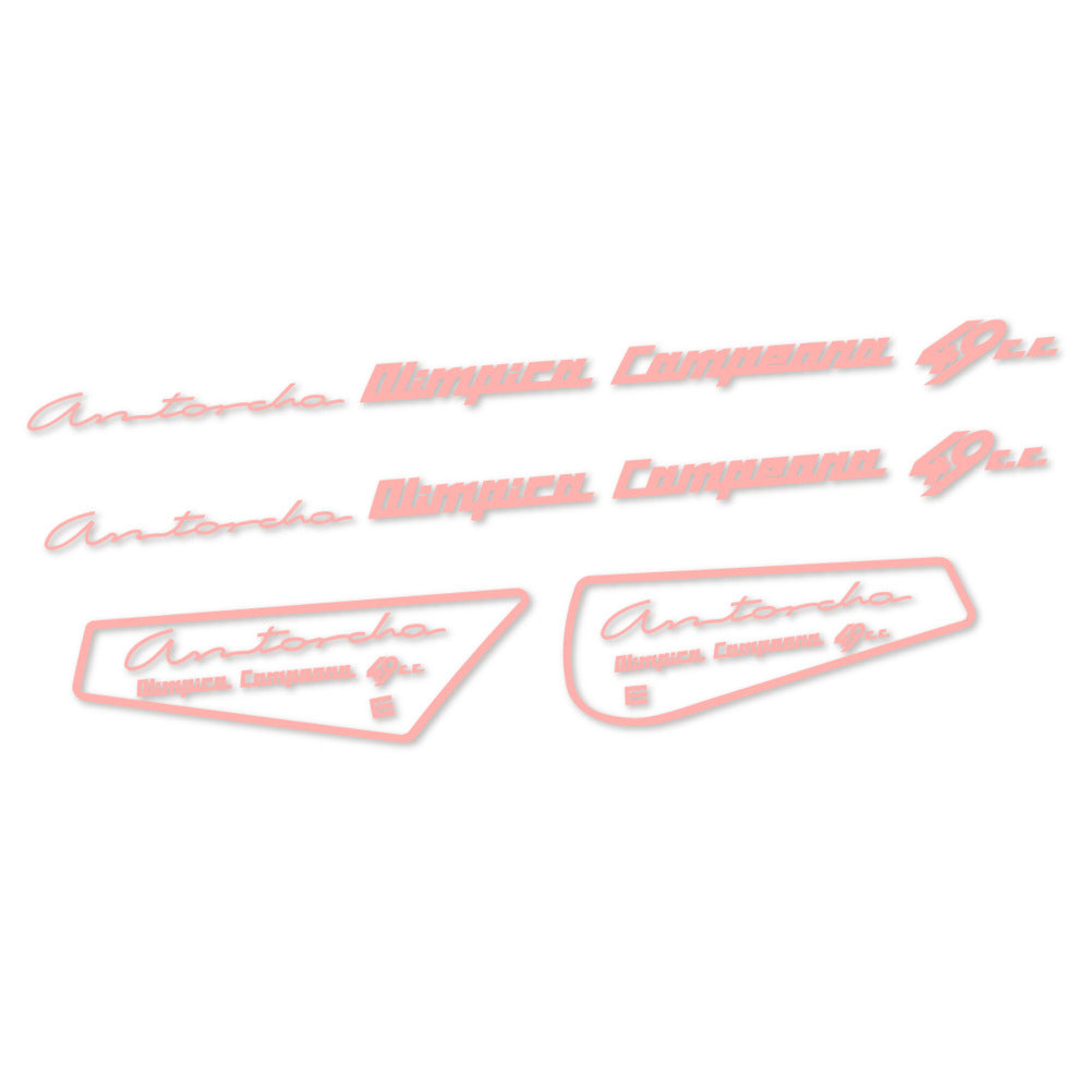 Stickers for Derbi Antorcha moto antigua, Frame vinyl decals - Salmon Pink