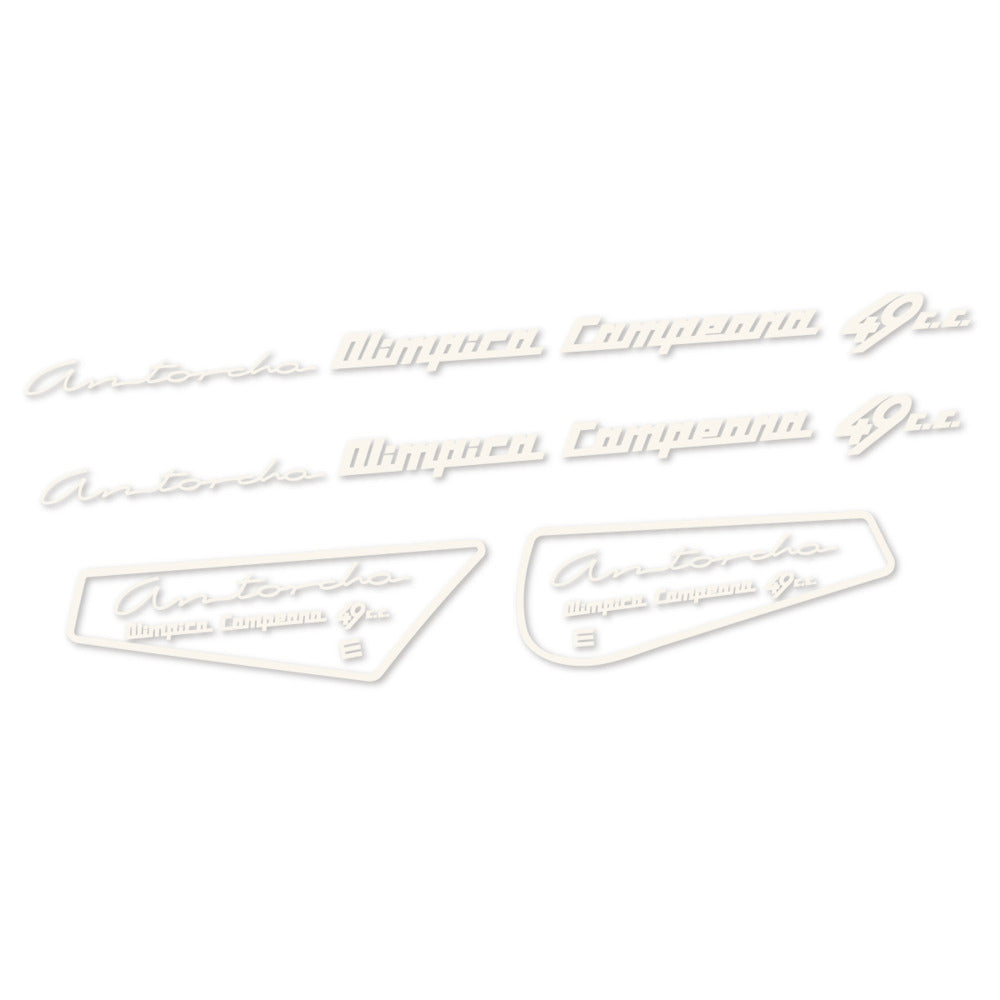 Stickers for Derbi Antorcha moto antigua, Frame vinyl decals - Bone White