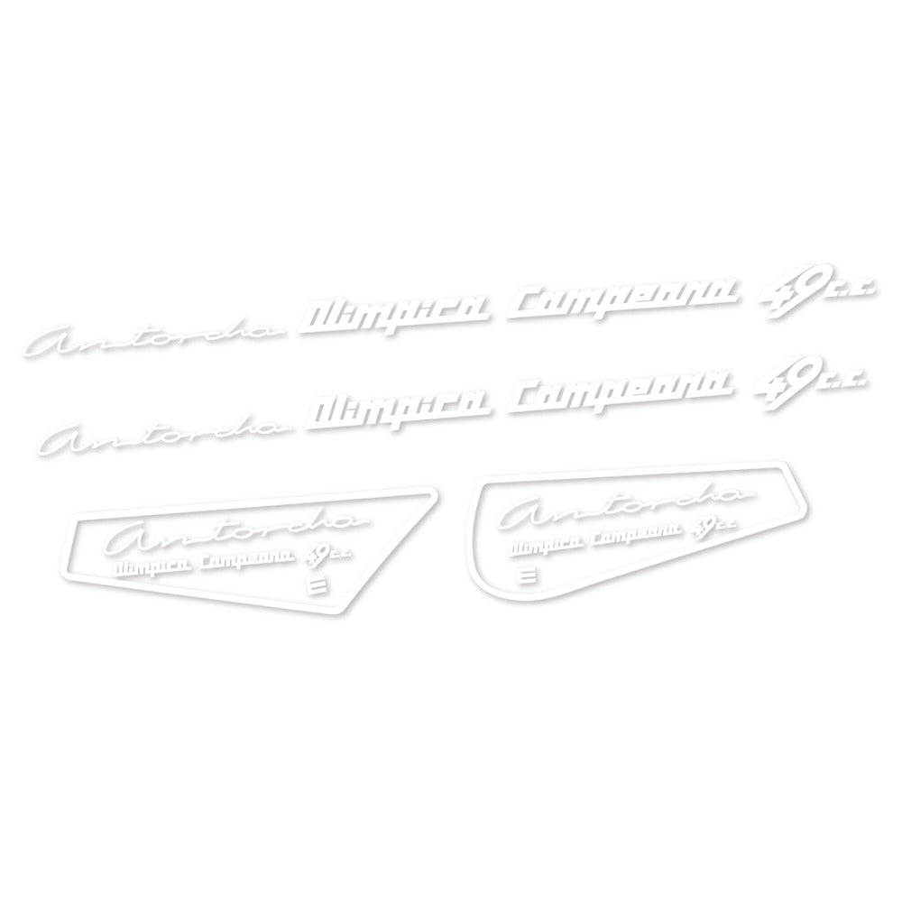Stickers for Derbi Antorcha moto antigua, Frame vinyl decals - White