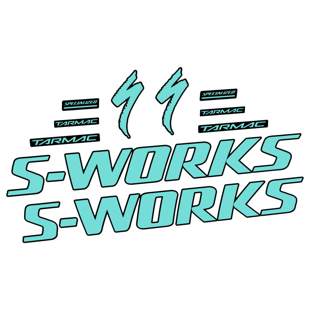 Stickers for Specialized S-Works Tarmac, Frame vinyl decals - Blue Green