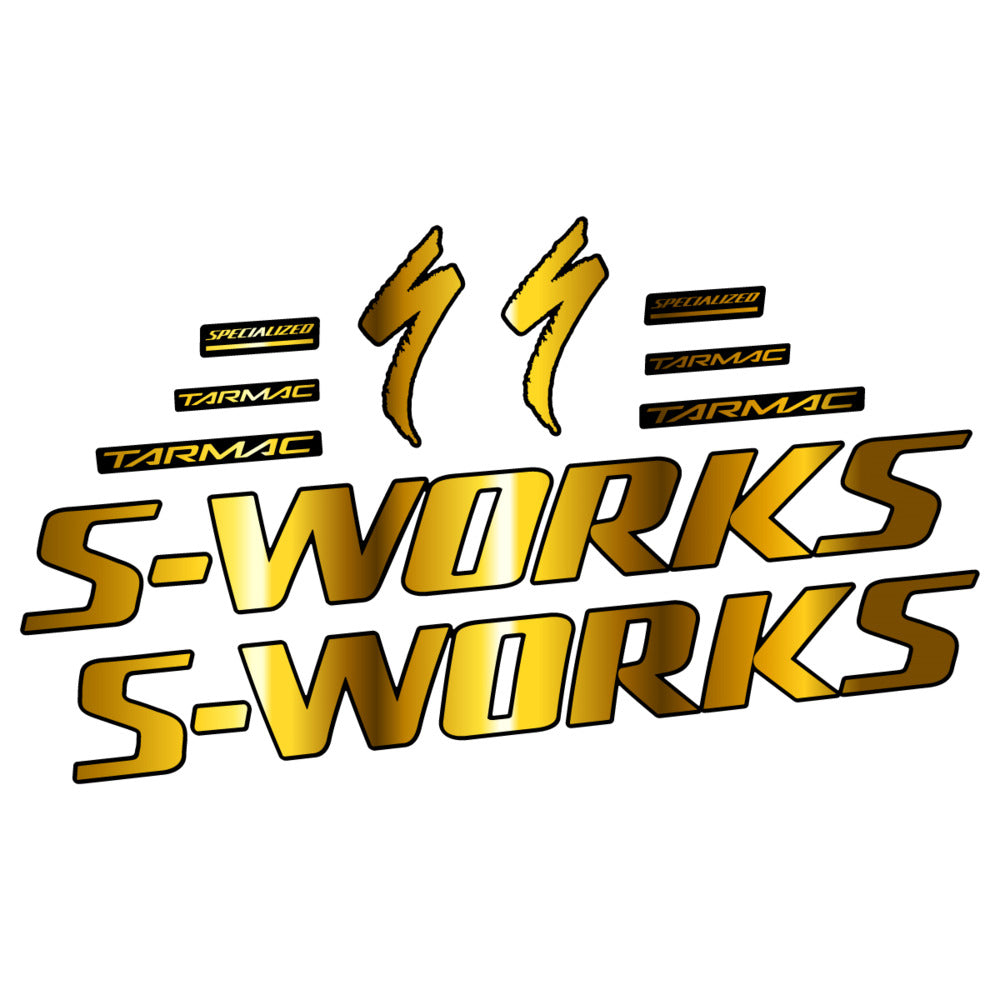 Stickers for Specialized S-Works Tarmac, Frame vinyl decals - Chrome Gold