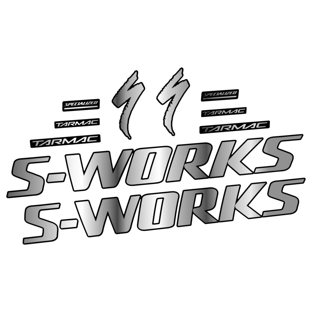Stickers for Specialized S-Works Tarmac, Frame vinyl decals - Chrome Silver