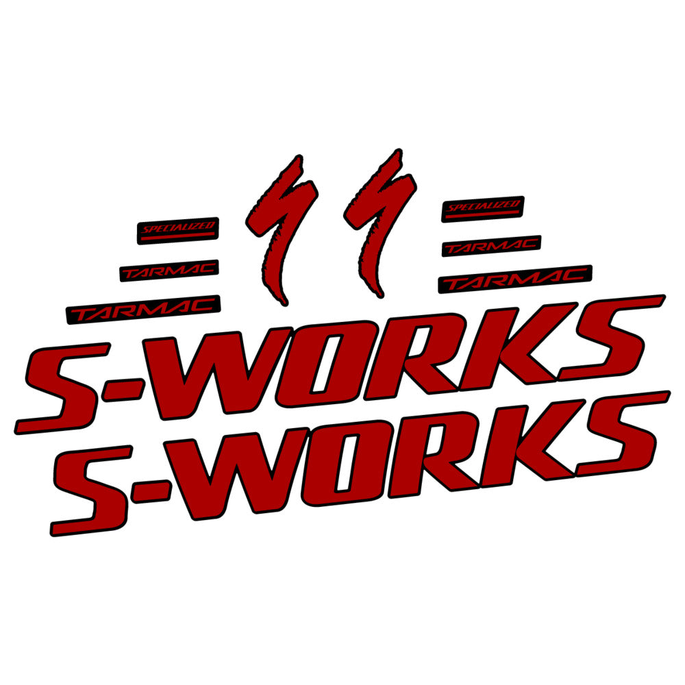 Stickers for Specialized S-Works Tarmac, Frame vinyl decals - Dark Red