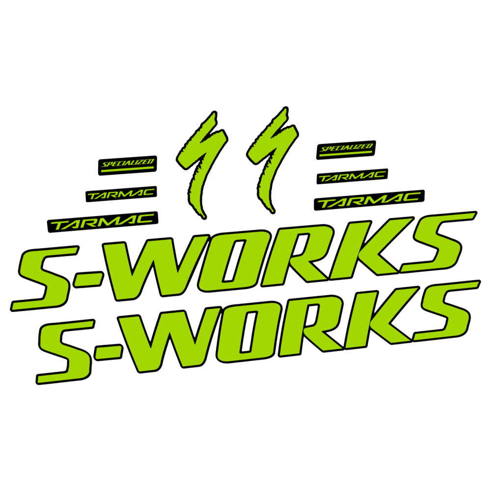 Stickers for Specialized S-Works Tarmac, Frame vinyl decals - Lime Green