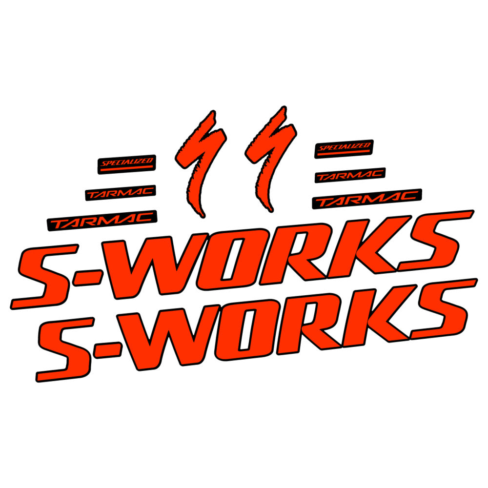 Stickers for Specialized S-Works Tarmac, Frame vinyl decals - Luminous Orange