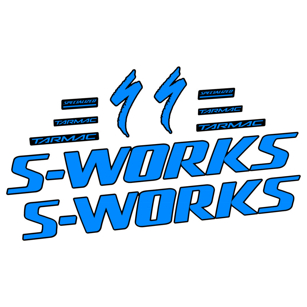 Stickers for Specialized S-Works Tarmac, Frame vinyl decals - Luminous Cyan