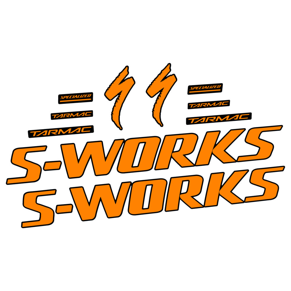 Stickers for Specialized S-Works Tarmac, Frame vinyl decals - Light Neon Orange