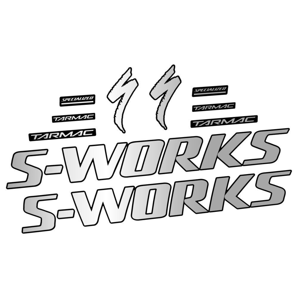 Stickers for Specialized S-Works Tarmac, Frame vinyl decals - Light Silver