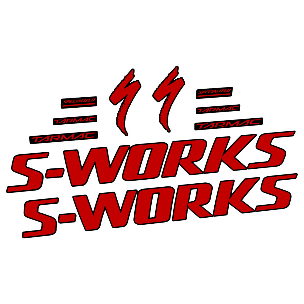 Stickers for Specialized S-Works Tarmac, Frame vinyl decals - Medium Red