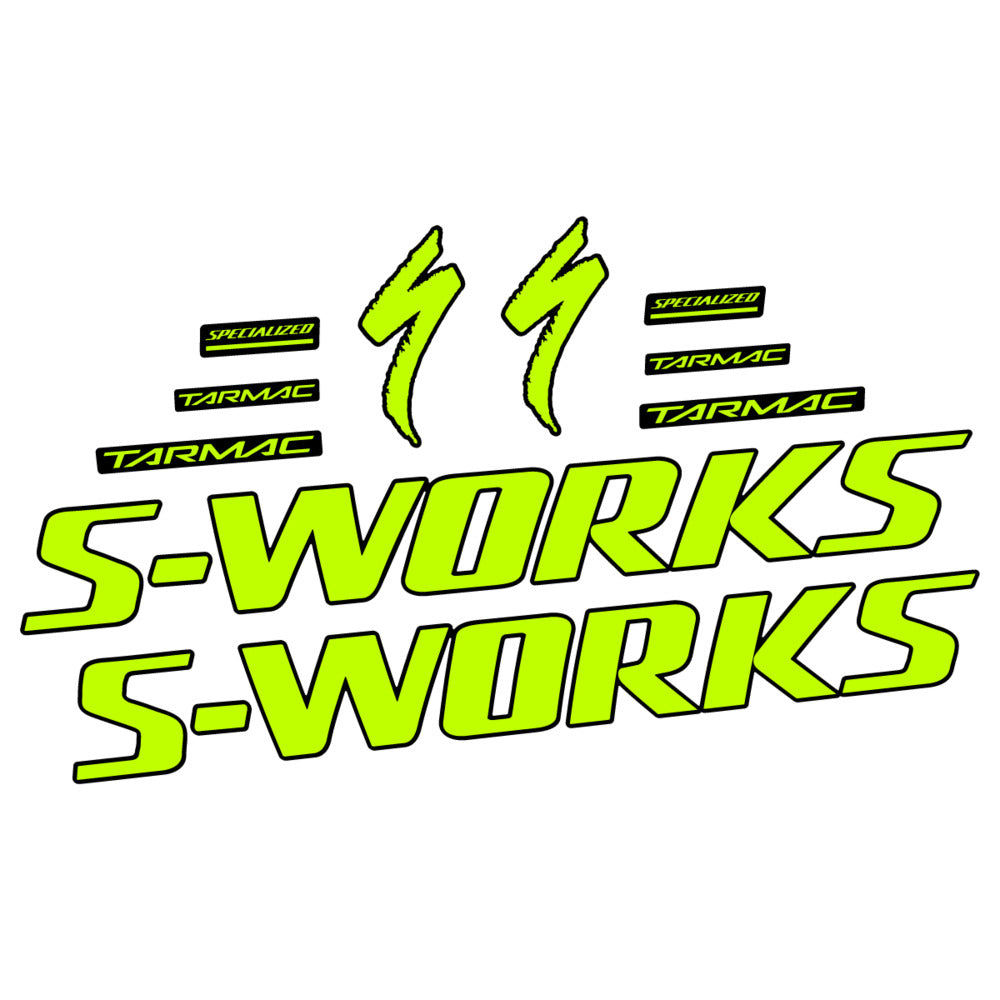 Stickers for Specialized S-Works Tarmac, Frame vinyl decals - Lime Neon
