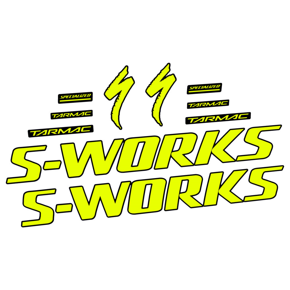 Stickers for Specialized S-Works Tarmac, Frame vinyl decals - Neon Yellow