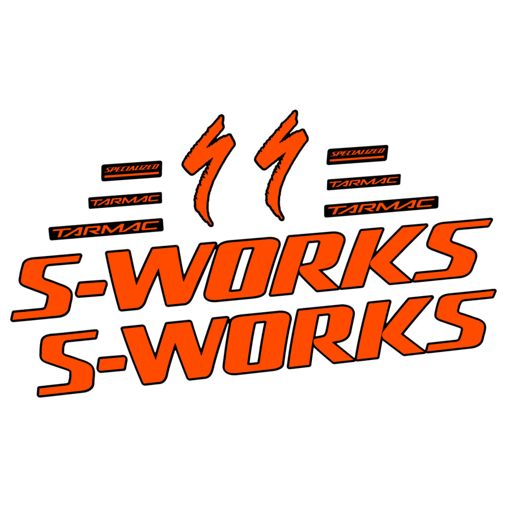 Stickers for Specialized S-Works Tarmac, Frame vinyl decals - Orange Neon