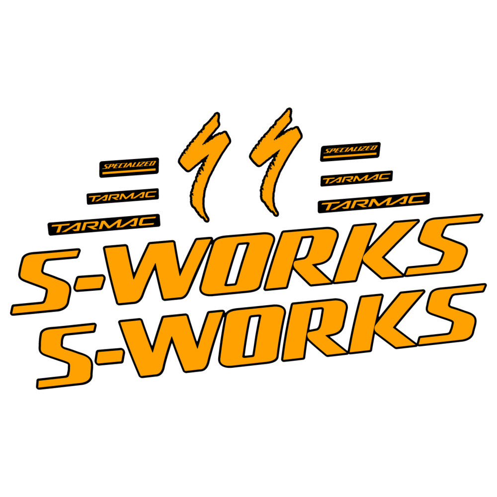 Stickers for Specialized S-Works Tarmac, Frame vinyl decals - Orange Yellow